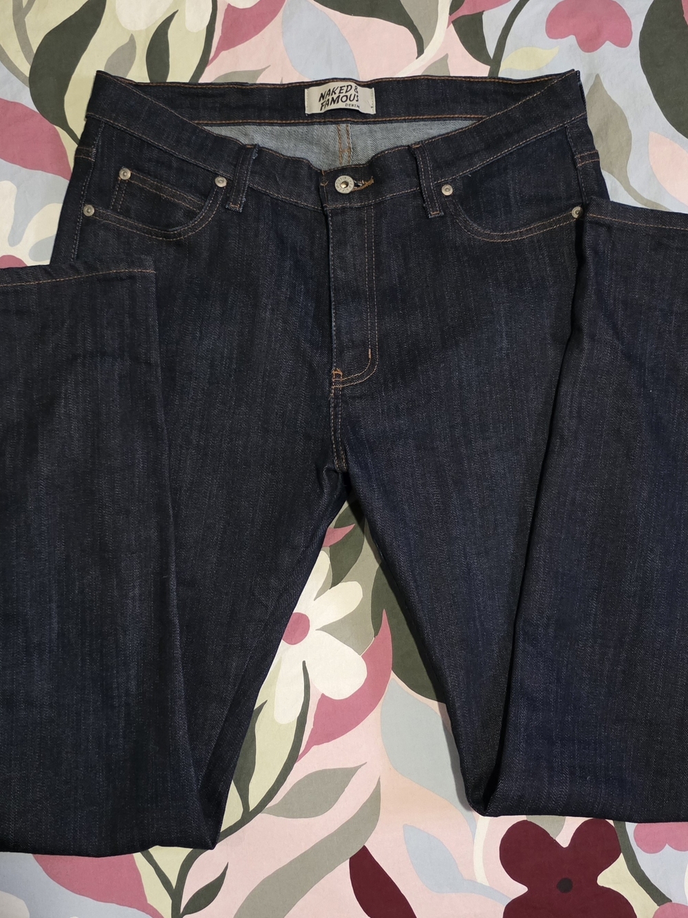 NWOT Naked & Famous StackedGuy Denim Straight Jeans - Deep Indigo